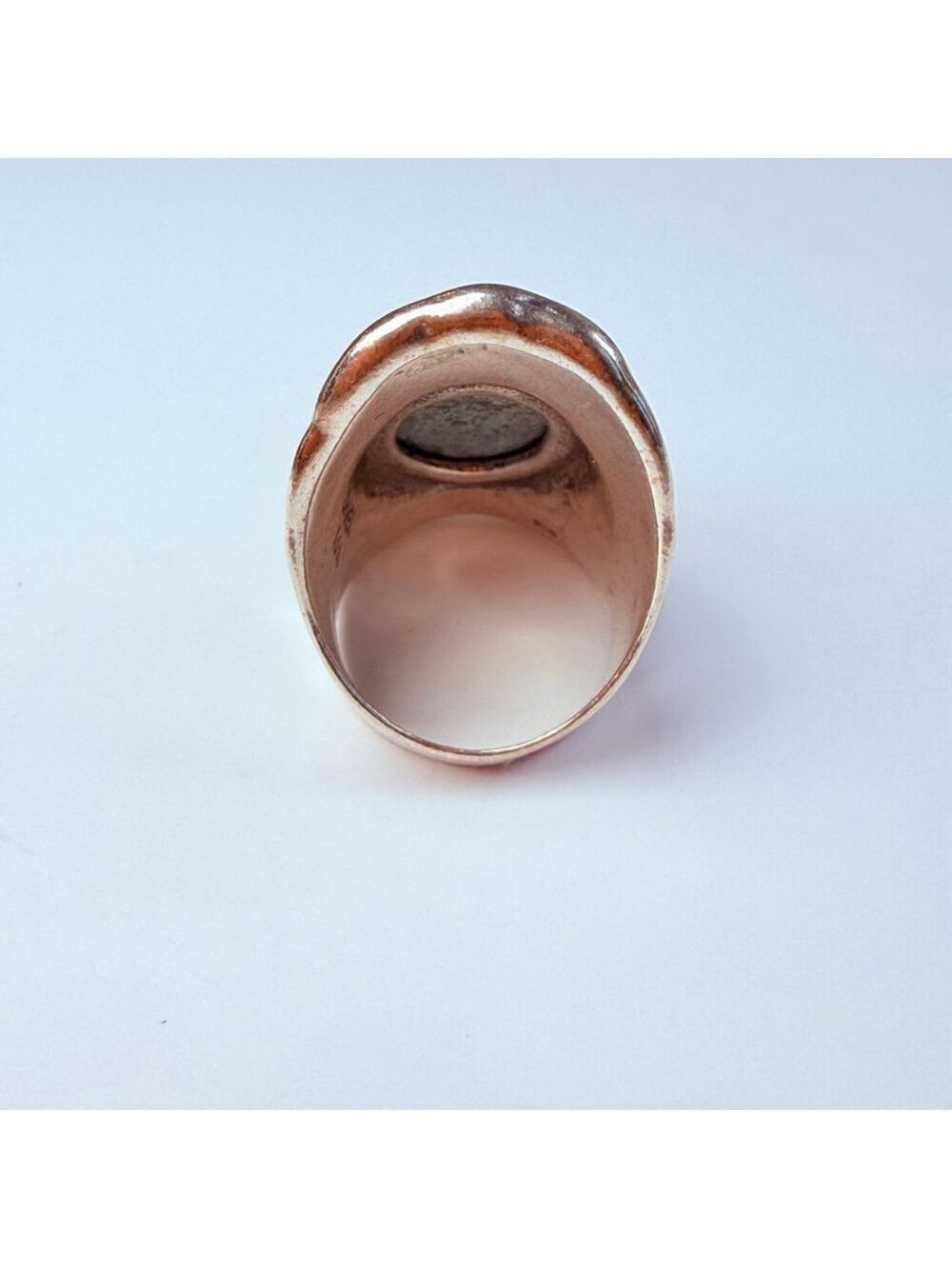 DIDAE 9.5CT Real Eliat Turquoise Sterling Silver Vintage Boho Saddle Israel Ring - Picture 4 of 12